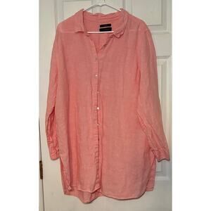 Tahari 100% linen shirt pink‎